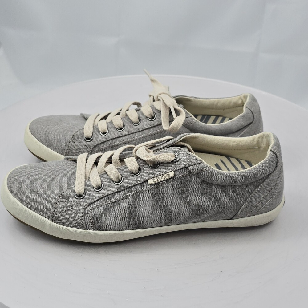 Taos Star Women 10 Gray Canvas Comfort Walking Shoes/Sneakers